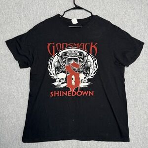 Men's GODSMACK & SHINEDOWN 2018 Concert T-Shirt Black Keya Size XL